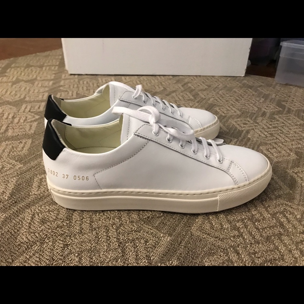 Common Projects white &black leather sneakers 37 7